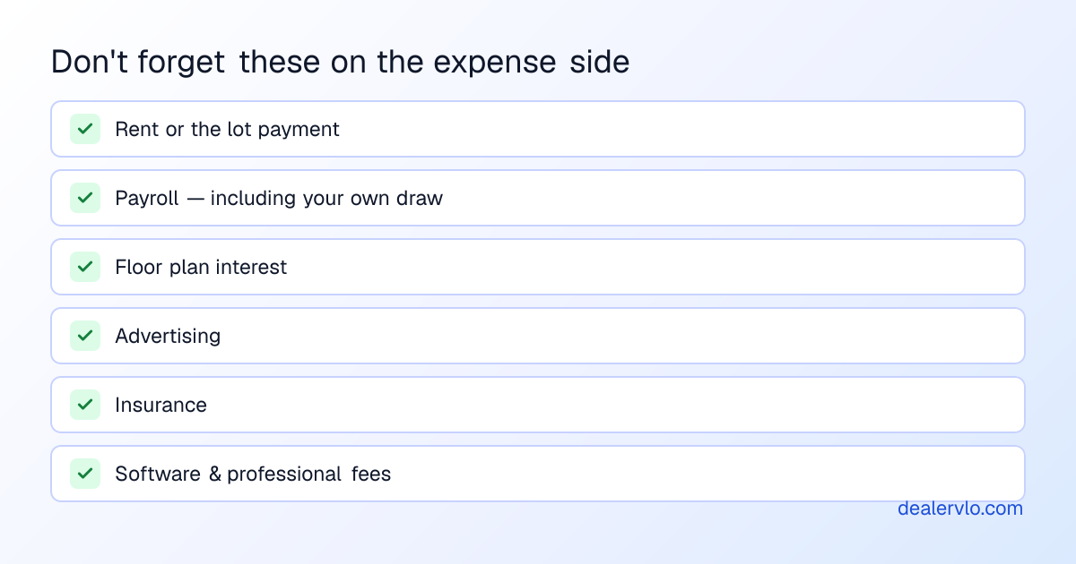 Don't forget these on the expense side