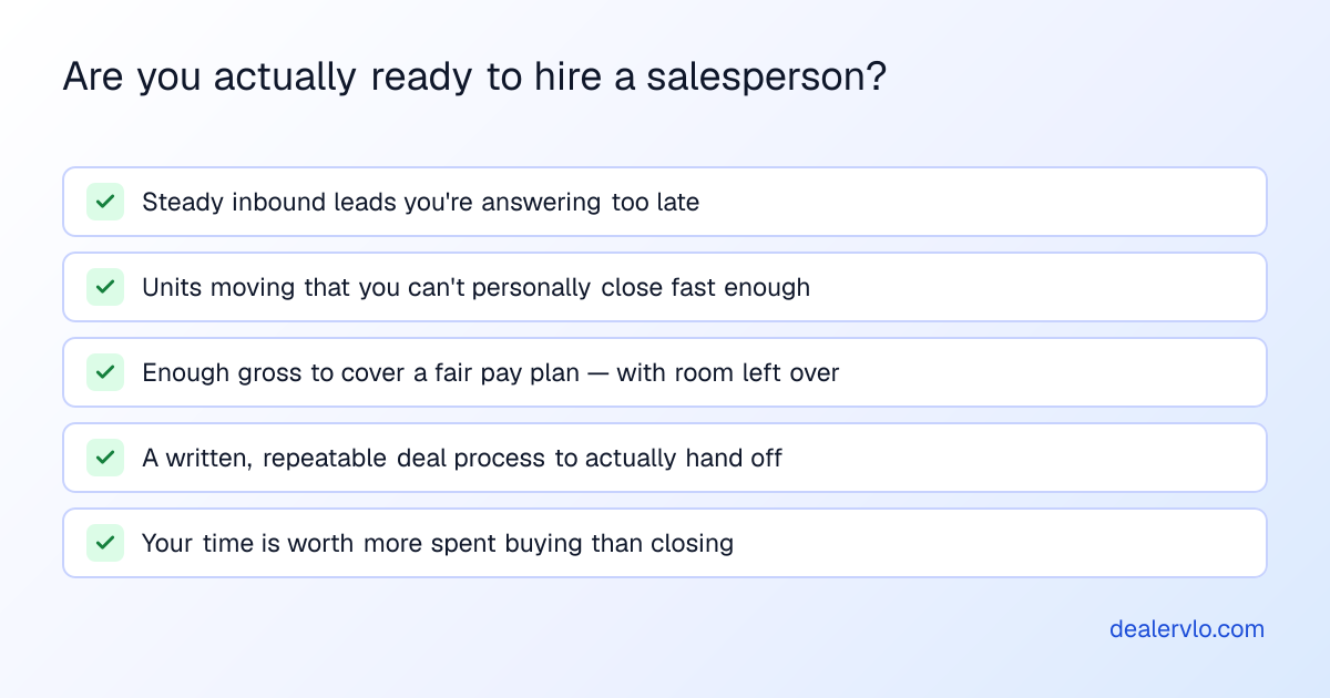 Are you actually ready to hire a salesperson?