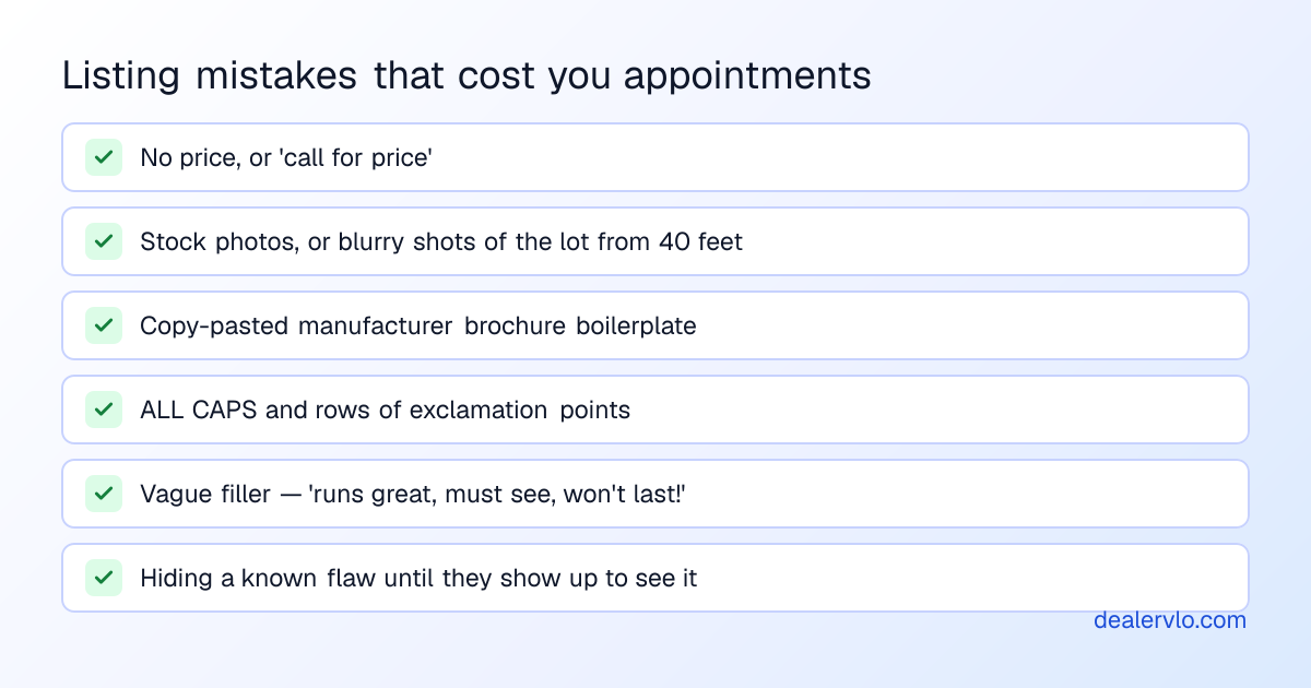 Listing mistakes that cost you appointments