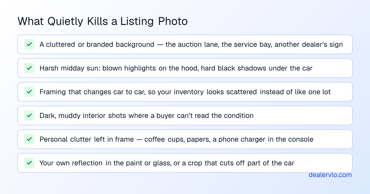 Common problems that make used-car listing photos look amateur and cost clicks