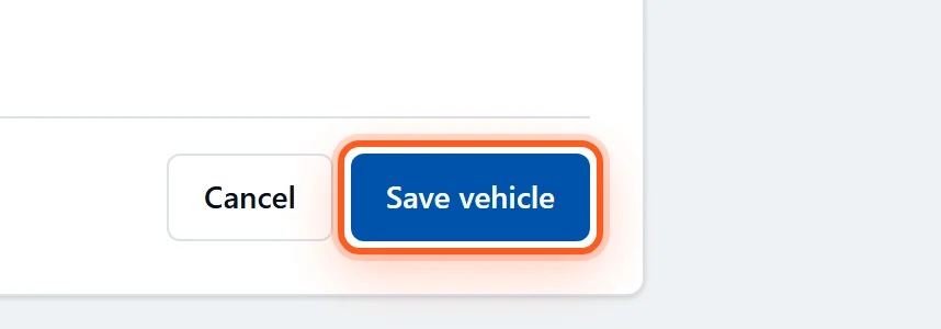 The Save button at the bottom of the DealerVLO add-vehicle form, highlighted