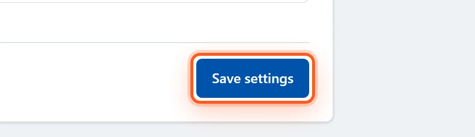 The Save settings button at the bottom of the DealerVLO settings page, highlighted
